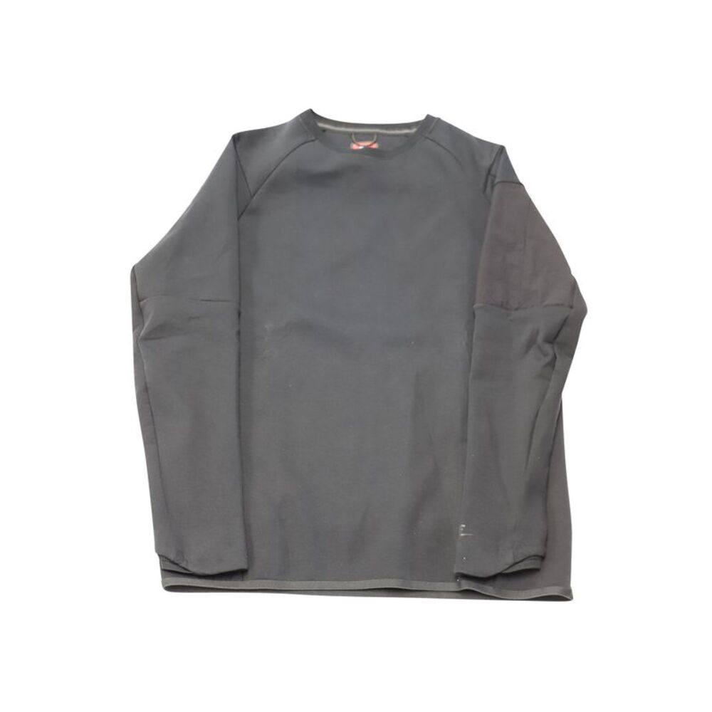 Nike Tech Crewneck Sweatshirt with Shoulder Zipper in Black Cotton